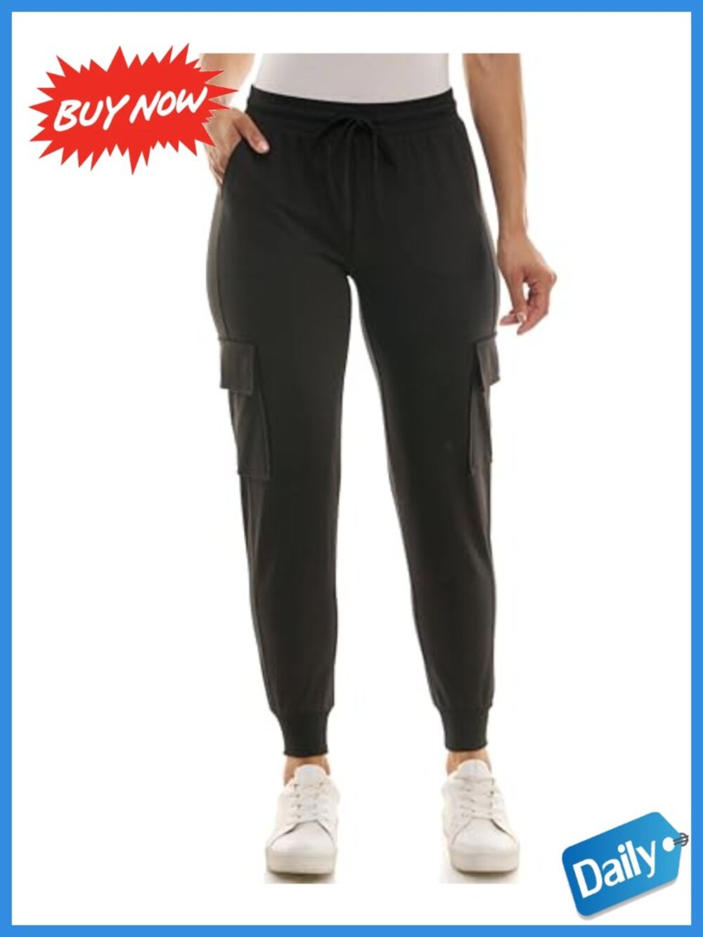 Brushed DTY Cargo Jogger with Pockets and Tie Waistband